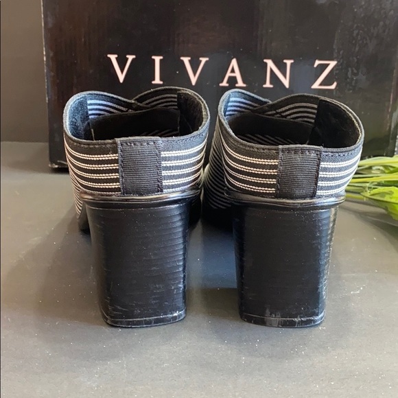 Black and White Striped Mules - Picture 5 of 8